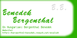 benedek bergenthal business card